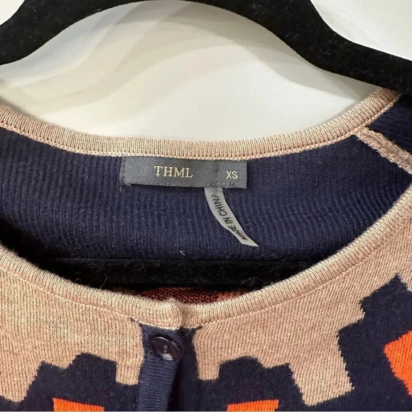 THML Cardigan Martina Square & Stripe Print Cardigan Size XS - Picture 4 of 7